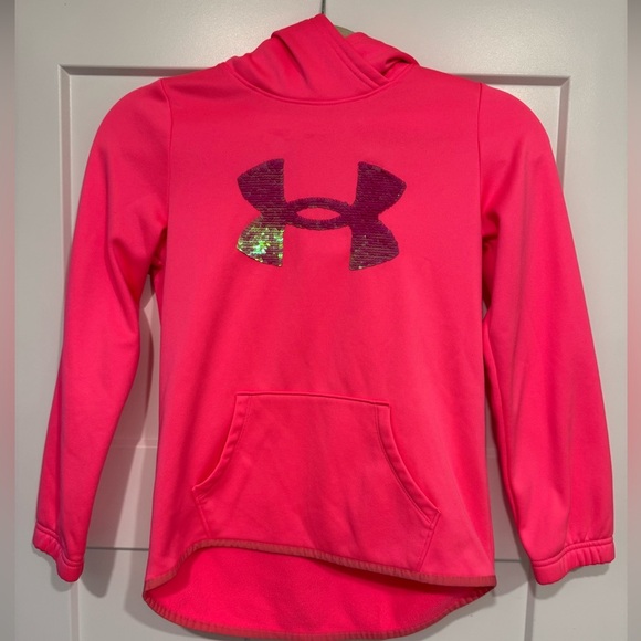 Big girls size Medium| Under Armour | Hoodie | Sequins flip - Picture 1 of 5